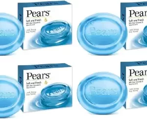 Pears Soft & Fresh Soap – 98% Pure Glycerin & Mint Extracts – 75 g (Pack of 4)